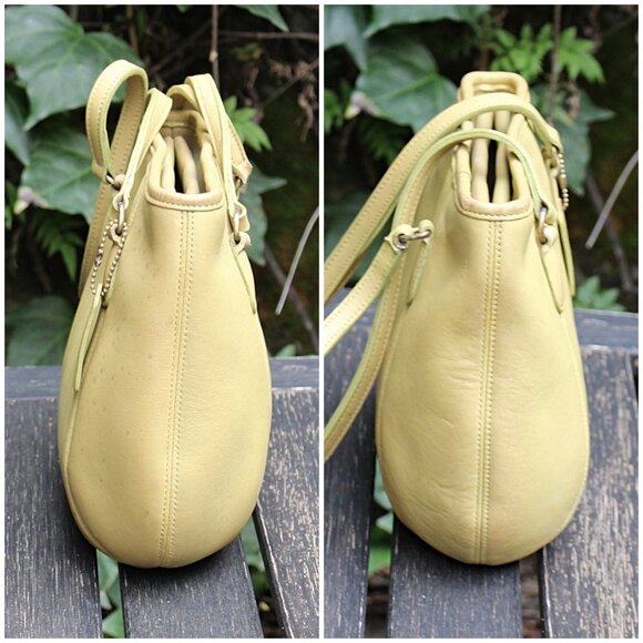 Coach Vintage - Medium Framed Pouch 9998 in Lime - USA 90s - Flaw (mold measles) - Picture 3 of 15